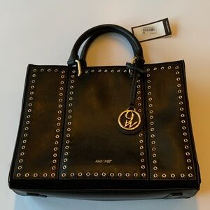 Nine West Black Tote with Gold Accents